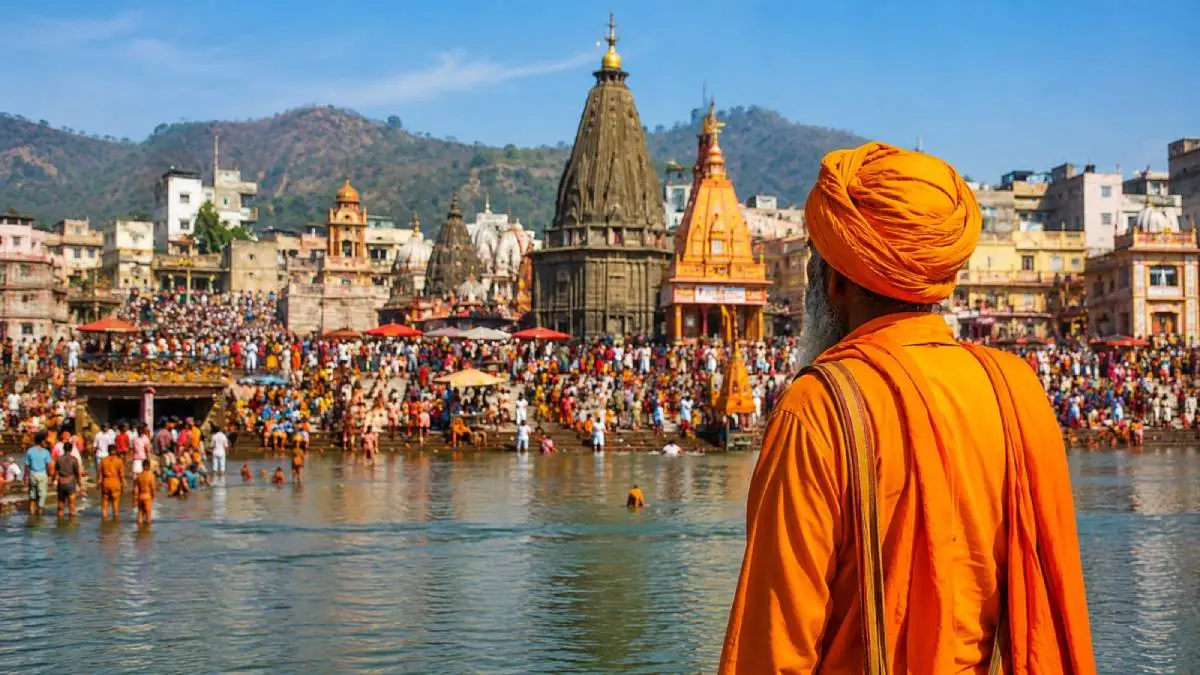 Pilgrims taking a holy dip in the Godavari during Simhastha Kumbh at Nashik and Trimbakeshwar